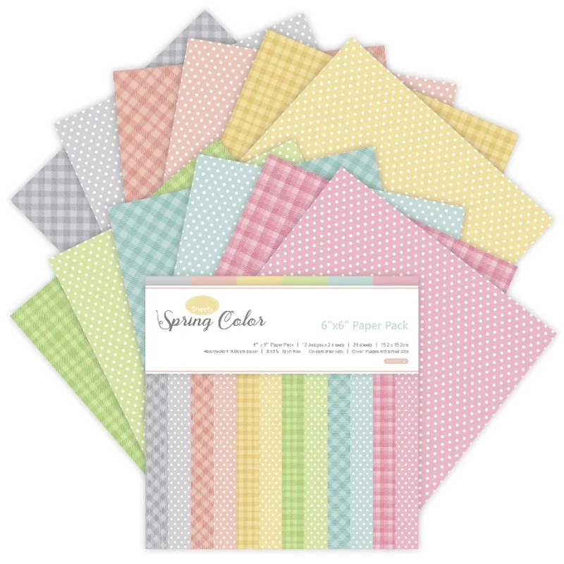 Art Craft Background - 12 vellen lente kleuren ambachtelijke papierblokken