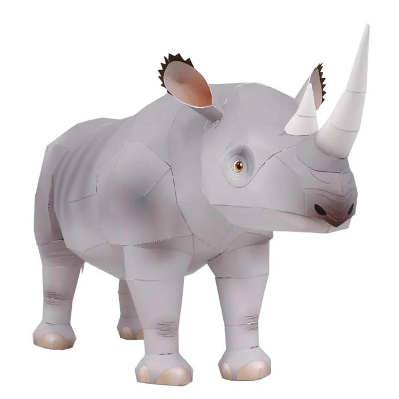 Art Craft With Cardboard - Neushoorn Klittenband Handgemaakte Origami Art Vouwen