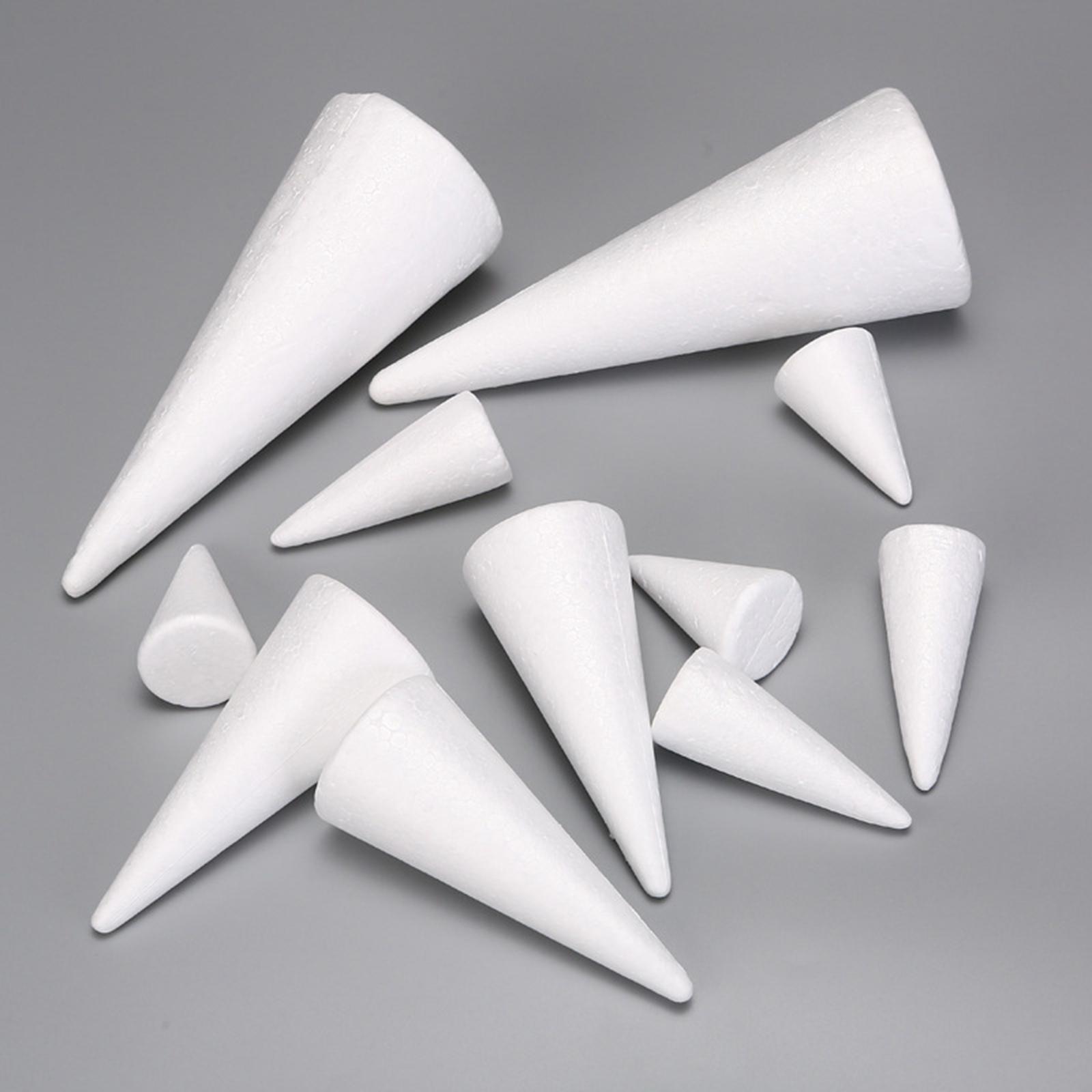 Art Craft Tree - 15 stuks knutselschuimkegels, witte polystyreenkegels, decoraties