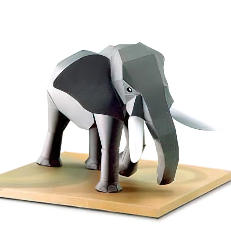 Art Craft With Cardboard - Afrikaanse Olifant Origami Art Mini 3D