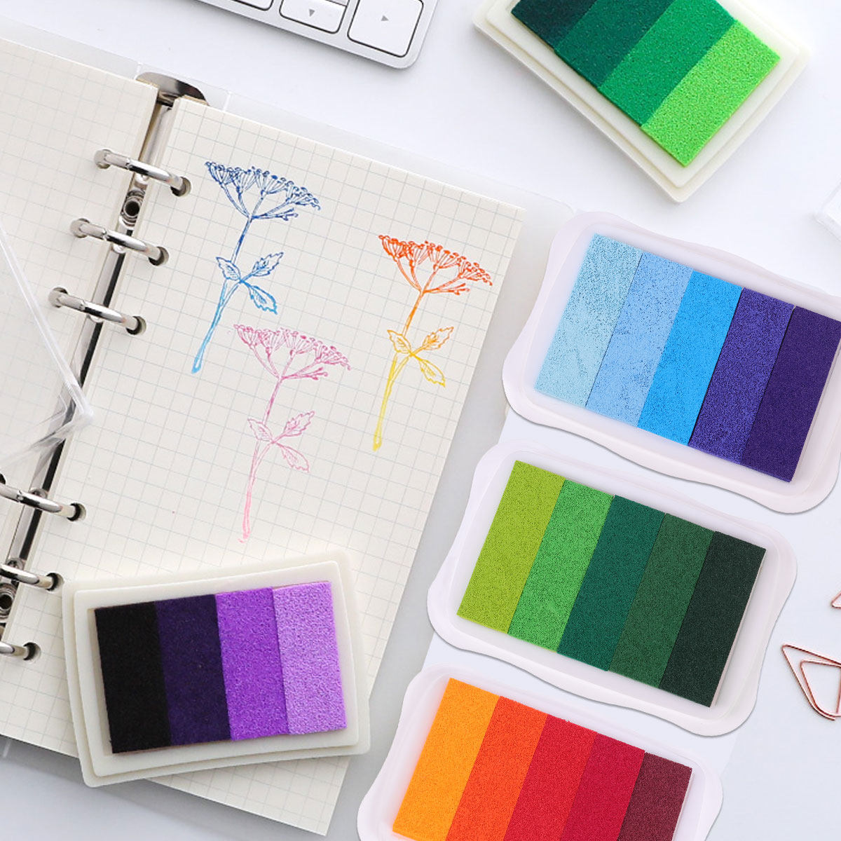 Art Craft Easy With Paper - 5 kleuren gradiënt inktkussen, waterbasis, snel