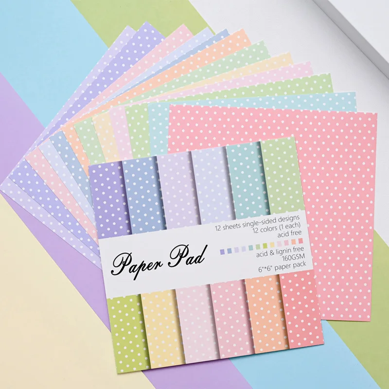 Art Craft Background - 12 velletjes 6x6 inch papier met