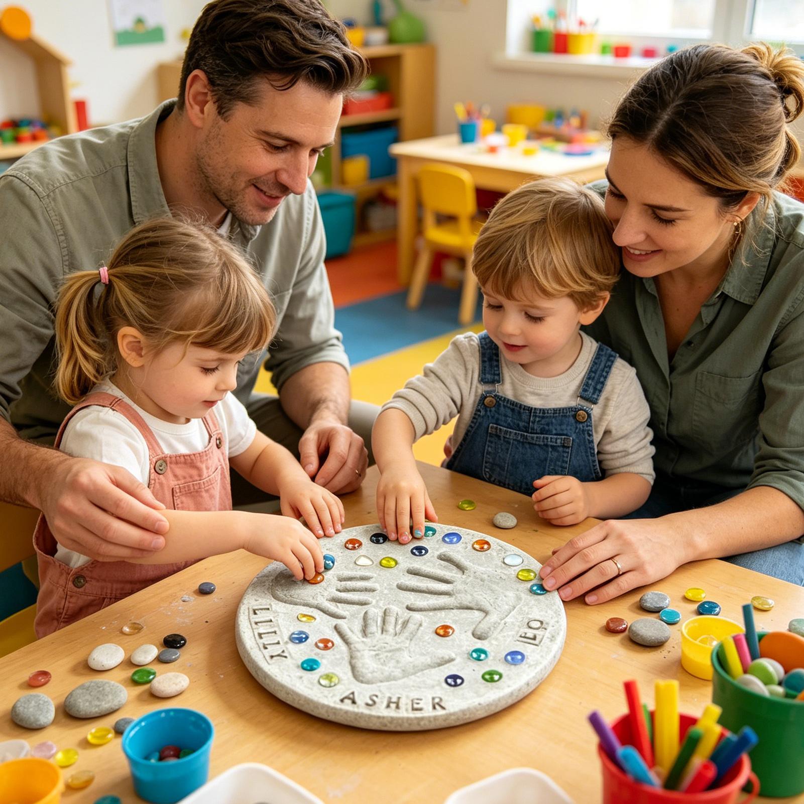Art Craft Mother'S Day - Moederdag Grote DIY Handafdruk Stapstenen Kit
