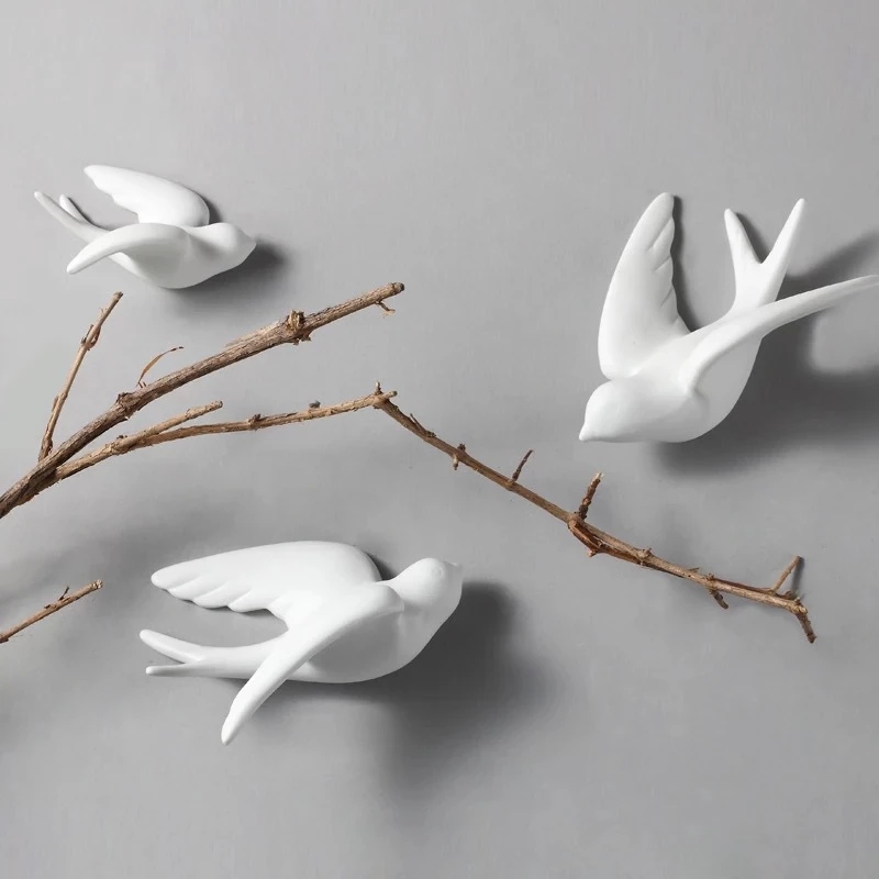 Art Craft Background - Creatieve keramische vogels muur opknoping duif