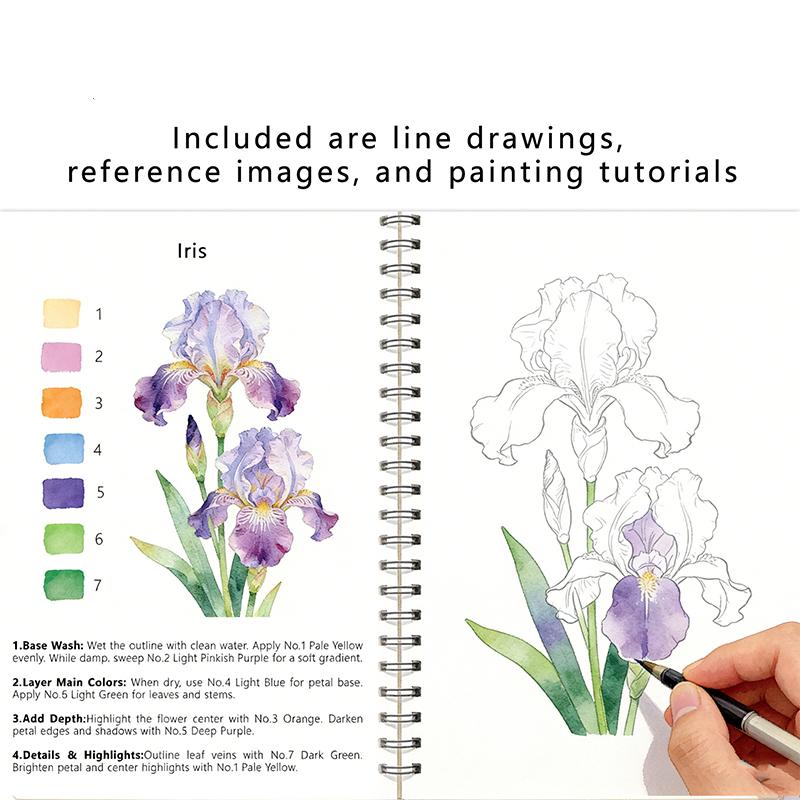 Art Craft Items - Hete Aanbieding Spirale Gebonden Aquarel Bloemwerkboek