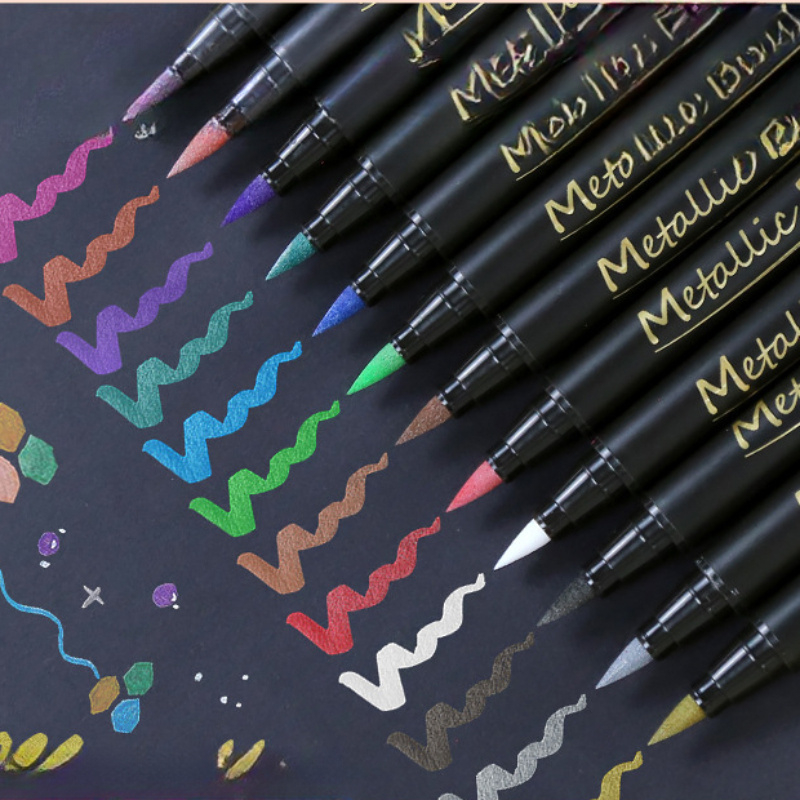 Art Craft Mother'S Day - 10 stuks metallic glitterstiften, dubbele punten