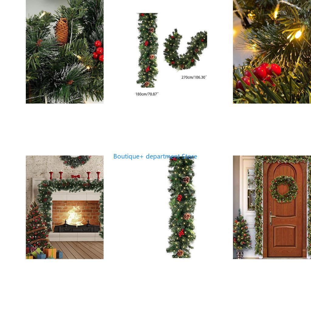 Art Craft Background - E1PD Kerstslinger Led-licht Kunstmatige dennennaalden Bessen