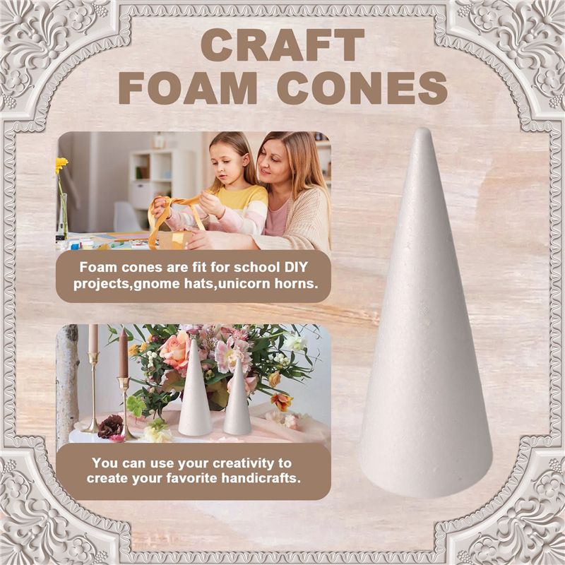 Art Craft Tree - 24-pack schuimboomkegels voor kunst, knutselen, kerstboom,