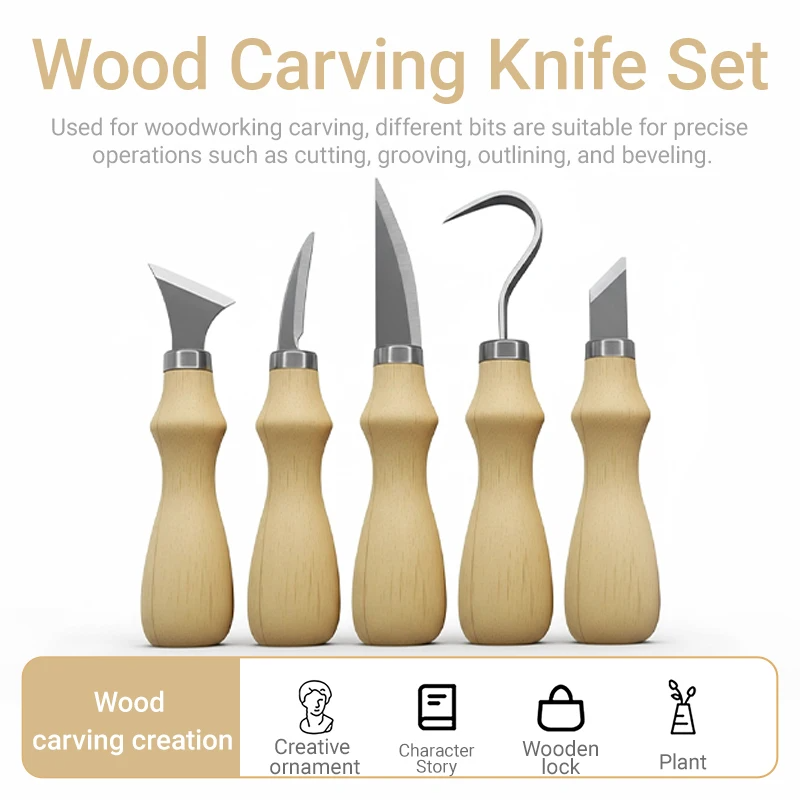 5-delige set houtsnijgereedsch - Art Craft Knife recensie en prijs
