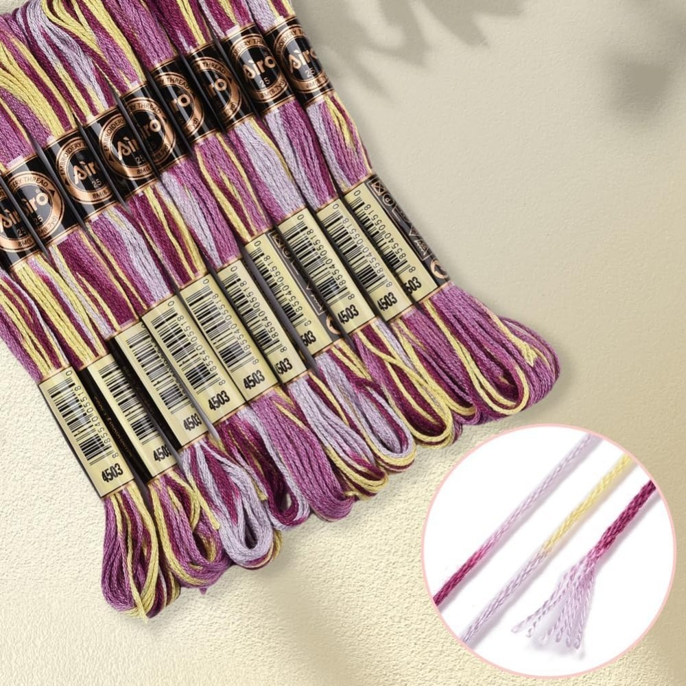 6-strengen paars bonte borduur - Artwork Craft recensie en prijs