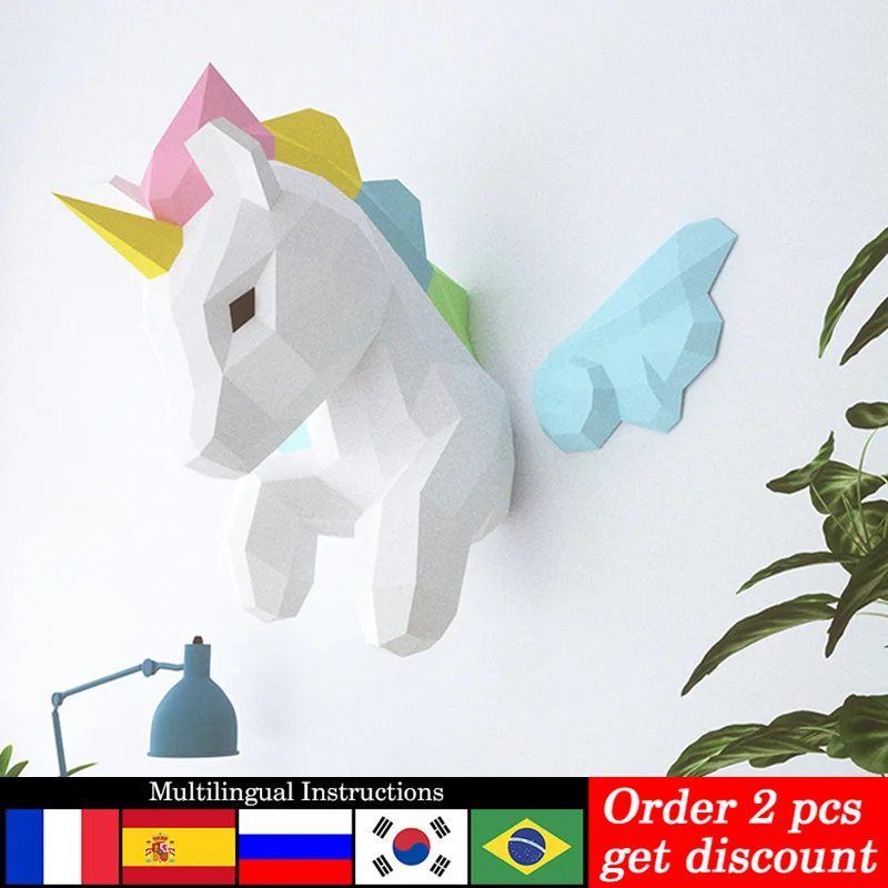 Regenboog Eenhoorn Dier Muur D - Art Craft With Cardboard recensie en prijs
